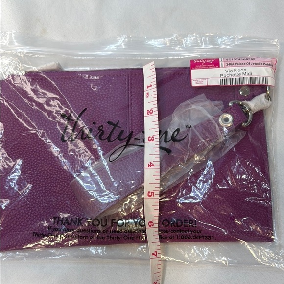 Thirty-One Jewell, Vibrant Purple Pouch Wristlet Clutch, NWT - Picture 7 of 8